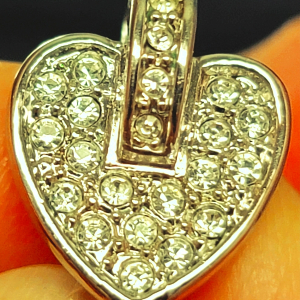 Lia Sophia Silver Tone heart Ring with 27 Crystals. Size 6.5 Vintage - Picture 11 of 11